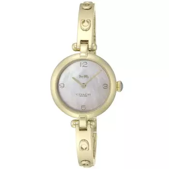 Часы CARY White Pearl Dial Stainless Steel Quartz 26MM Watch 14504006 Gold [Coach] Женские [Товар] золотой