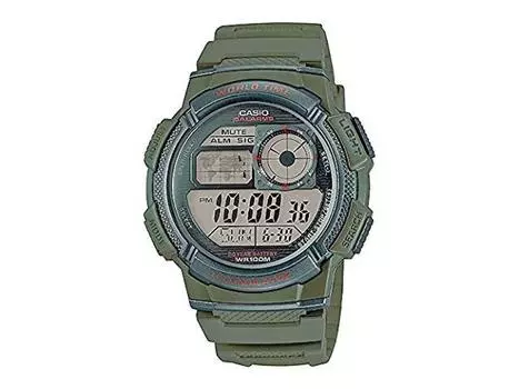 Часы CASIO AE-1000W-3A цифровые мужские хаки в коробке НОВЫЕ из Японии