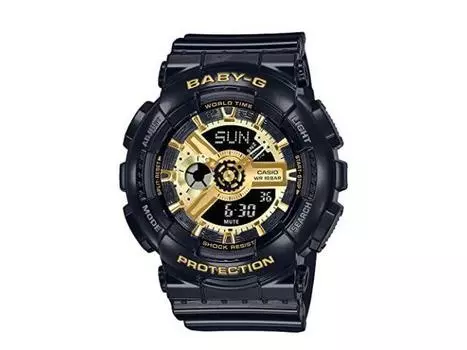 Часы CASIO BABY-G BA-110X-1AJF Женские черные часы World Time со светодиодной подсветкой НОВЫЙ