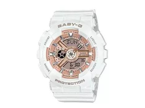 Часы CASIO BABY-G BA-110X-7A1JF женские белые часы с мировым временем со светодиодной подсветкой НОВИНКА