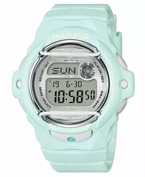 Часы Casio Baby G Watch 039 светло-мятного цвета, 46 мм, смола (Casio) Женщины BG169R-3