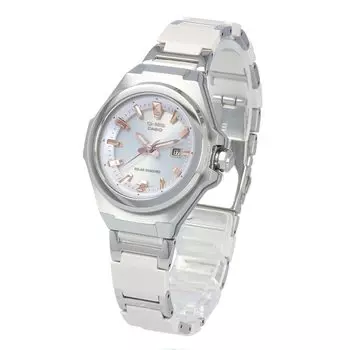 Часы CASIO Baby G женские аналоговые металлические солнечные водонепроницаемые повседневные спортивные белые серебристые подарочные на день Baby-G G-MS G-MS MSG-S500CD-7A для папы