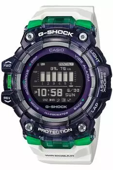 Часы Casio Bluetooth G-Shock G-SQUAD GBD-100SM-1A7JF Мужские Белые/Зеленые