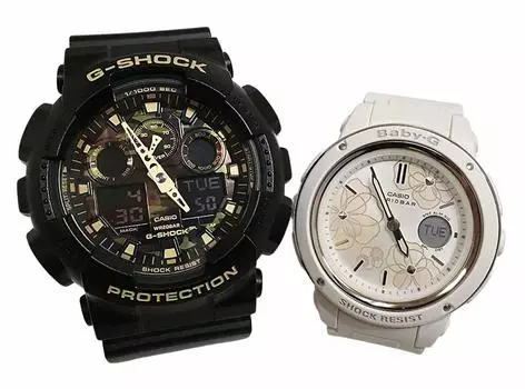 Часы Casio CASIO G-SHOCK парные часы в оригинальном парном футляре G-Shock & Baby G набор из 2 предметов GA-100CF-1A9JF BGA-150FL-7AJF