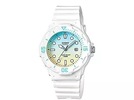 Часы CASIO Chipkashi, цифровые, белые, небесно-голубые, желтые, LRW-200H-2E2 [Товар]