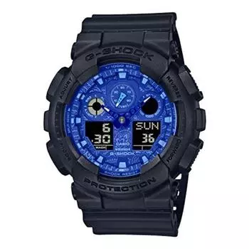 Часы CASIO G-SHOCK BLUE PAISLEY Series GA-100BP-1AJF Мужские черные НОВИНКИ из Японии