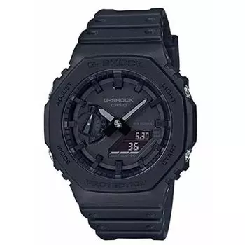 Часы CASIO G-SHOCK GA-2100-1A1 Мужские Черный Мировое время, таймер, светодиодная подсветка НОВИНКА