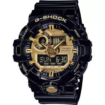 Часы Casio G-Shock GA-710GB-1AJF мужские черные чёрный/золотой