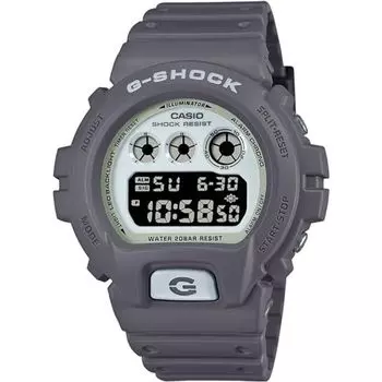 Часы CASIO G-SHOCK HIDDEN GLOW Series DW-6900HD-8JF, цифровые серые мужские часы, ЯПОНИЯ