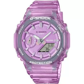 Часы Casio G-Shock средней модели GMA-S2100SK-4AJF Фиолетовый скелетон розовый