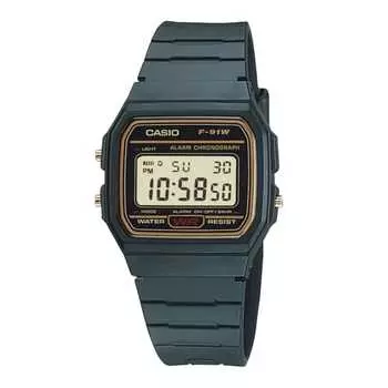 Часы Casio Коллекция Casio Web Limited Модель F-91WG-9QJH мужские черные x золотые