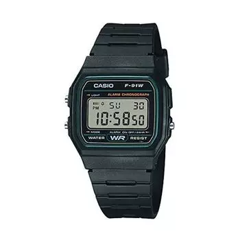 Часы CASIO кварцевые унисекс дешевые Casio черные [Casio] F-91W-3 [Товар]