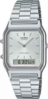 Часы CASIO Quartz Vintage Series Unisex Dual Time Silver Overseas Model [Casio] ANA-DIGI AQ-230A-7AMQY [Товар]