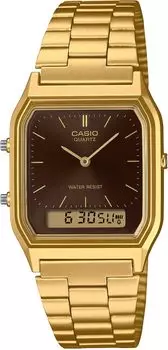 Часы CASIO Quartz Vintage Series Unisex Dual Time Gold x Brown Overseas Model [Casio] ANA-DIGI AQ-230GA-5AMQY [Товар]