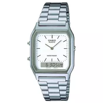 Часы Casio Retro Dual Time серебристые AQ-230A-7DMQYES