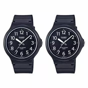 Часы CASIO Retro Pair - Простые аналоговые черные часы MW-240-1BJHMW-240-1BJH