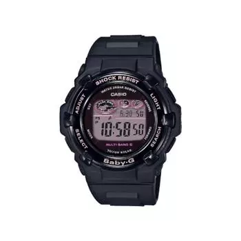 Часы CASIO с радиоприемником на солнечной батарее BABY G Thin Round Face Black Pink BGR 3000UCB 1JF