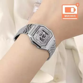 Часы Casio Small Classic Vintage Womens Free Buckle Watch 680 White + Пакет для обмена батареек