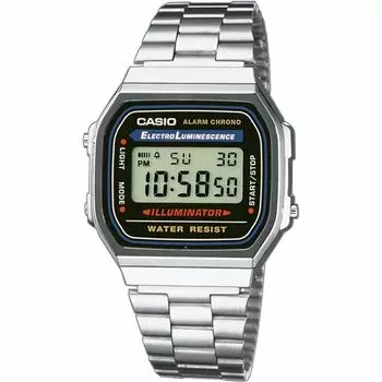 Часы Casio унисекс A168WA-1YES Черный Серебристый