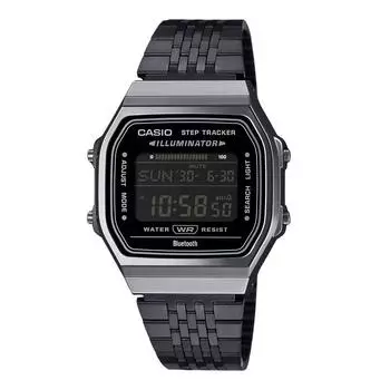 Часы Casio Vintage Digital Smartphone Link из нержавеющей стали с кварцевым корпусом ABL-100WEGG-1B унисекс чёрный