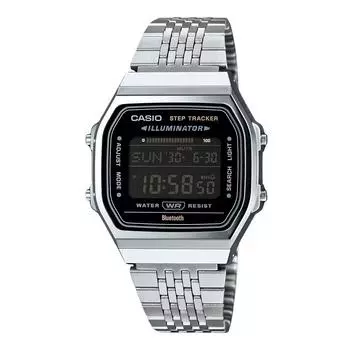Часы Casio Vintage Digital Smartphone Link из нержавеющей стали с кварцевым корпусом ABL-100WE-1B унисекс чёрный