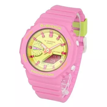 Часы CASIO женские 2-стрелочные карбоновые из розового и желтого G-SHOCK G-Shock G-Shock GMA-S2100 GMA-S2100BS-4A [Товар]