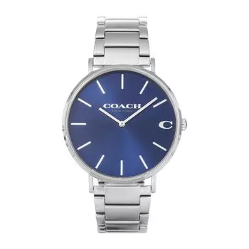 Часы CHARLES Navy Dial Stainless Steel Quartz 41MM Watch 14602429 Silver [Coach] Мужские [Товар]