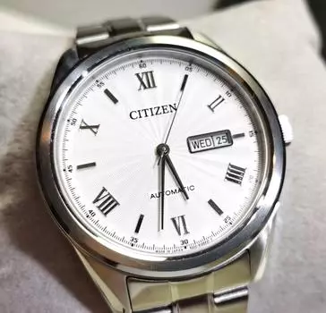 Часы Citizen Automatic Sapphire из нержавеющей стали, произведенные в Японии NH7510-50A Free белый