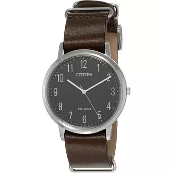 Часы Citizen Citizen мужские BJ6501 01E серые кожаные Eco Drive