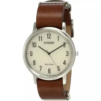 Часы Citizen Citizen мужские BJ6501 28A серебристые кожаные Eco Drive