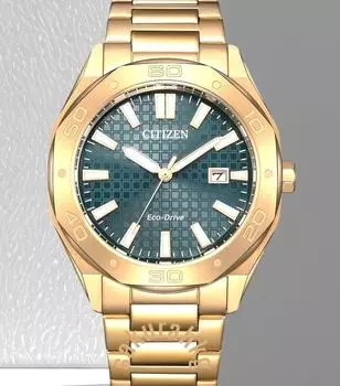 Часы CITIZEN Eco-Drive из нержавеющей стали с золотым корпусом BM7633-81X