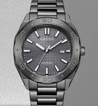 Часы CITIZEN Eco-Drive из нержавеющей стали с черным циферблатом BM7637-81H чёрный