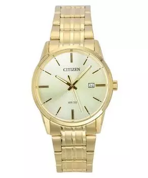 Часы Citizen Gold Tone из нержавеющей стали с циферблатом цвета шампанского, кварцевые, мужские BI5002-57P шампанского
