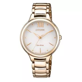 Часы CITIZEN L Eco-Drive из нержавеющей стали с сапфировым стеклом EM0553-85A золотой