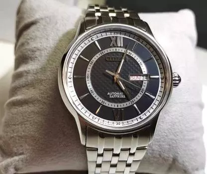 Часы Citizen Mechanical Sapphire из нержавеющей стали, произведенные в Японии NH8320-50E чёрный