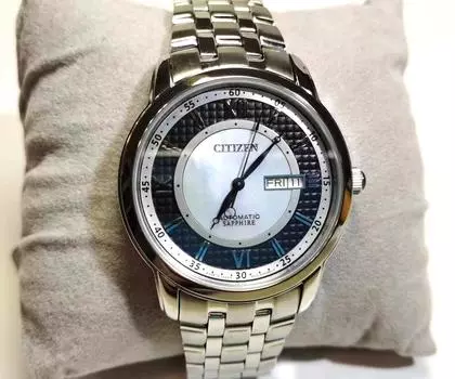 Часы Citizen Mechanical Sapphire из нержавеющей стали, произведенные в Японии NH8300-57E