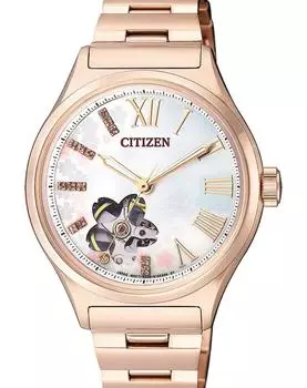 Часы Citizen механические сапфировое розовое золото нержавеющая сталь PC1003-74D