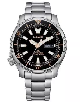 Часы CITIZEN Promaster 200M Diver Automatic Limited с запасом хода 40 часов NY0160-66E с прикрепленным кислородным баллоном, как на картинке чёрный
