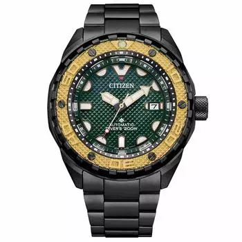 Часы CITIZEN PROMASTER Mechanical Green Anaconda[Super Titanium Black Dragon] NB6008-82X Asia Limited 500 шт. зелёный