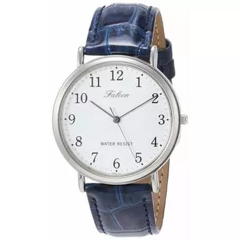 Часы Citizen Q&Q аналоговые водонепроницаемые с кожаным ремешком Q996-324 мужские белые x темно-синие