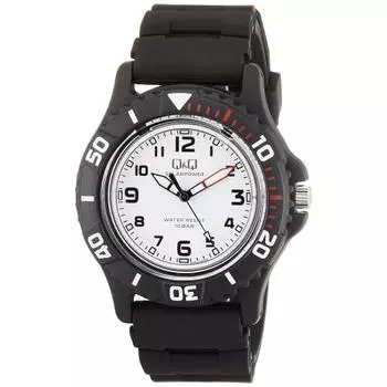 Часы Citizen Q&Q Cue and Cue Analog Solar 10 ATM Водонепроницаемый уретановый ремень E02A-002VK мужские черные