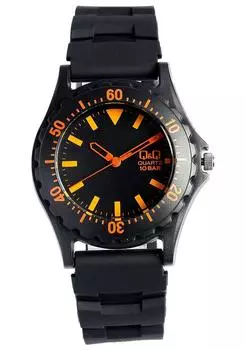 Часы CITIZEN с аналоговым дисплеем, цветные, резиновые, черные, оранжевые, для дайверов, для мужчин, женщин, детей [Citize Q&Q] Q&Q
