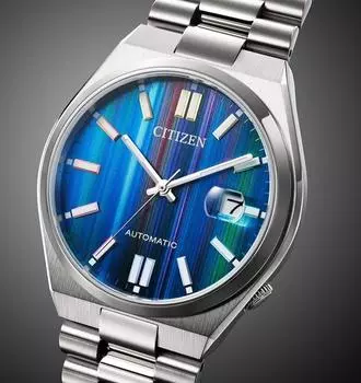 Часы CITIZEN TSUYOSA Collection с синим циферблатом и сапфировым стеклом из нержавеющей стали NJ0151-53W синий