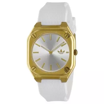 Часы CITY TECH THIN Silver Dial Stainless Steel Mineral Glass Quartz Watch Brand AOFH24003 [Adidas] Мужские [Товар] серебряный