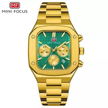 Часы Cool Trendy Diamond Square Case Мужские часы Водонепроницаемые кварцевые часы Многофункциональные мужские часы со стальным ремешком