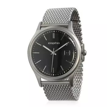 Часы Copuha Classic SLIM CLASSIC 42 Mesh Belt Silver [COPHA] (Тонкий классический) ЧерныйСеребряный Мужской