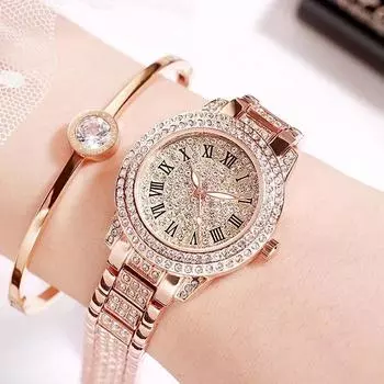 Часы Cornucopia Watch Full Diamond Роскошные женские часы розового золота