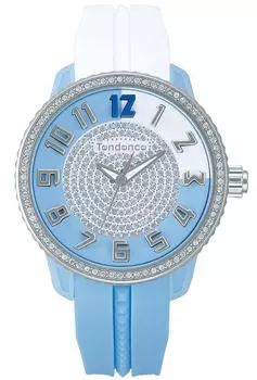 Часы CRAZY Medium Light Blue Dial Stainless Steel Mineral Glass Quartz Limited Model 42MM Watch TY930110S White [Tendence] Женские [Товар]