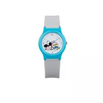Часы Cue and Cue Analog Kanahei Mickey Mouse Donald Duck 10 ATM водонепроницаемый уретановый ремень для девочек желтый [Citizen Q&Q] V06A-514VK серый