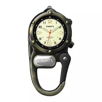 Часы Dakota Mini Clip Microlight Clip Watch с карабином и подсветкой, унисекс, для отдыха на природе, для рыбалки, охоты, тактические часы со светодиодной подсветкой